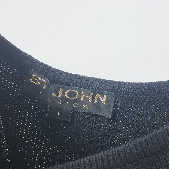 St. John Basics Tank Top And Skirt Set L 12 Santana Knit Crop Mini Vintage Black - Picture 6 of 12